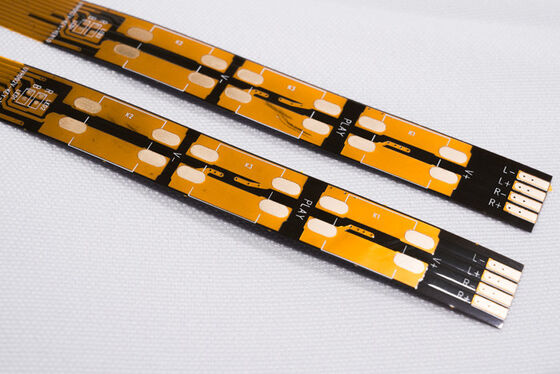 تصنيع LED مفتوحة: تصميم PCB مرن ، لوحة الضوء المحيطية للسيارة 2835 RGB لوحة دوائر FPC مزدوجة الطبقة ، فيلم أصفر مزدوج الجانبين ، نص أبيض ، لوحة صفراء مطلية بالذهب على السطح